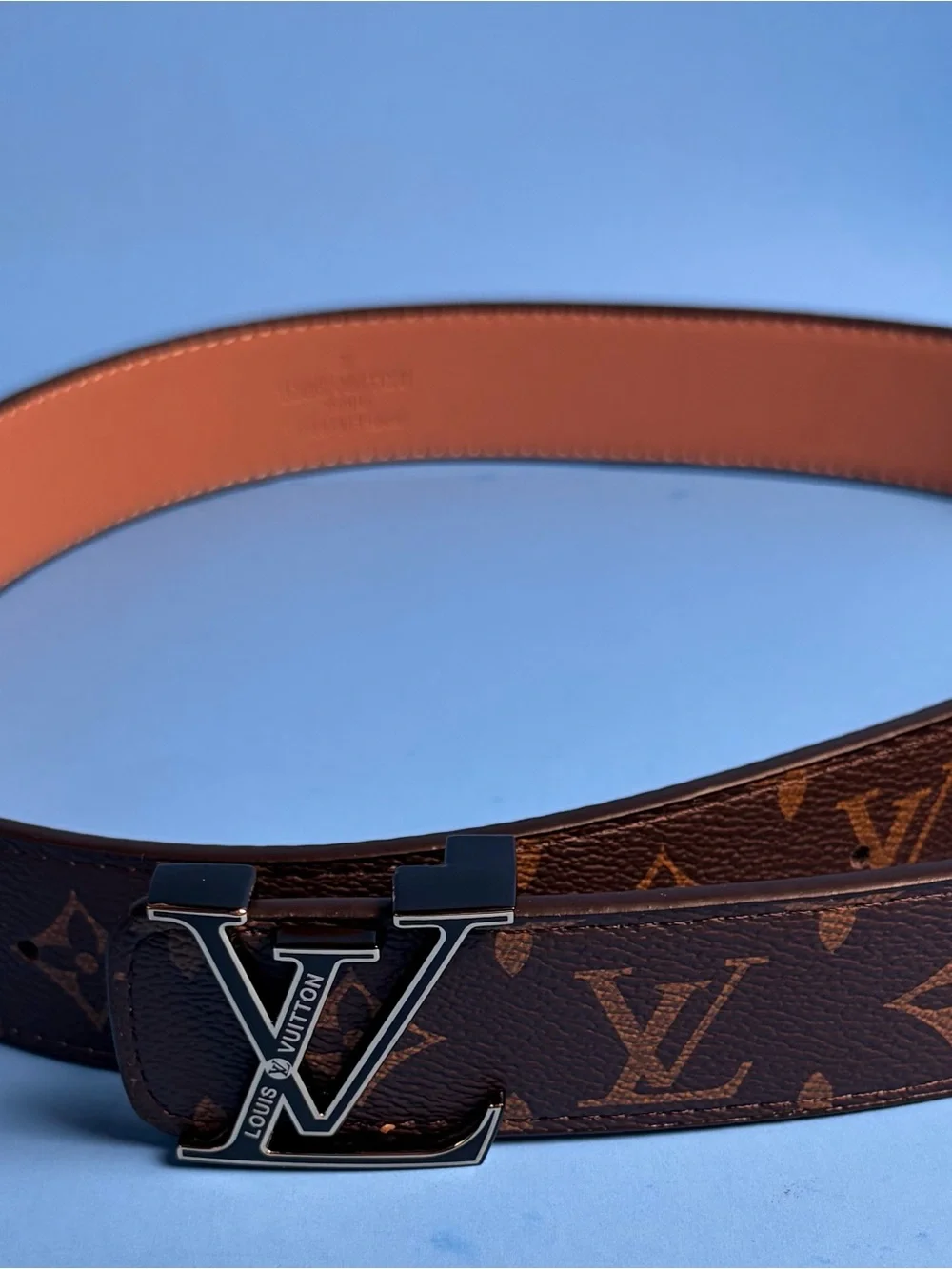 Louis Vuitton Men’s Monogram Reversible Leather Belt - Brown/Orange
